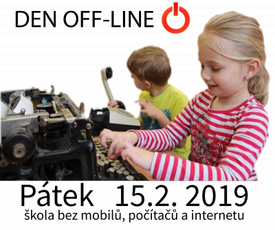 plakát ke dni off-line 15.2.2019 na škole ZŠ Mládežnická Trutnov