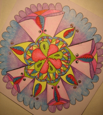 Mandala vyrobená žáky ZŠ Mládežnická Trutnov v rámci projektu Mandala dětem 2020